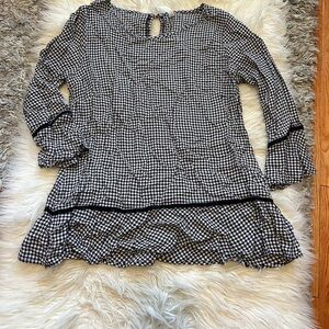 Black & White Gingham Tunic Top